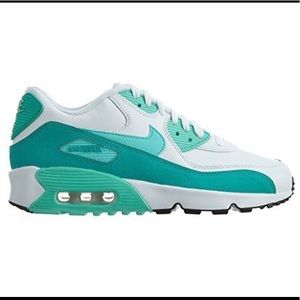 Nike Air Max 90 LTR GS White and Turquoise Jade